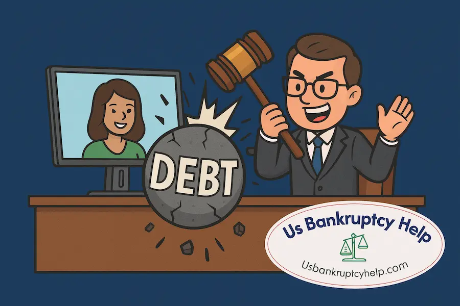 An image of a California bankruptcy attorney smashing debt for their client.