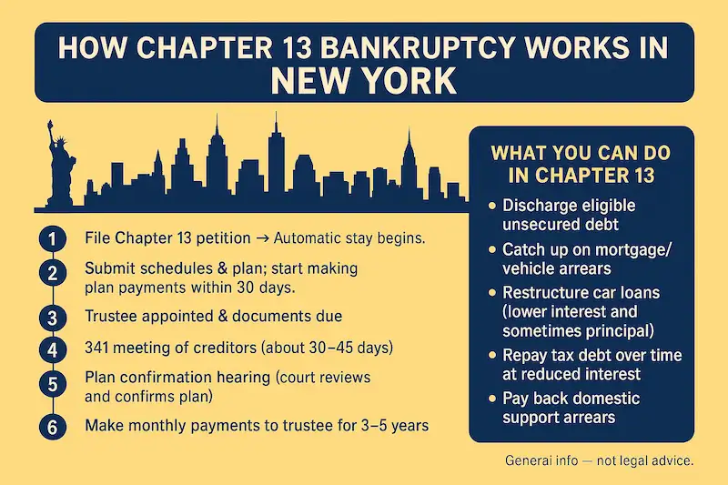New York chapter 13 bankruptcy process (infographic)