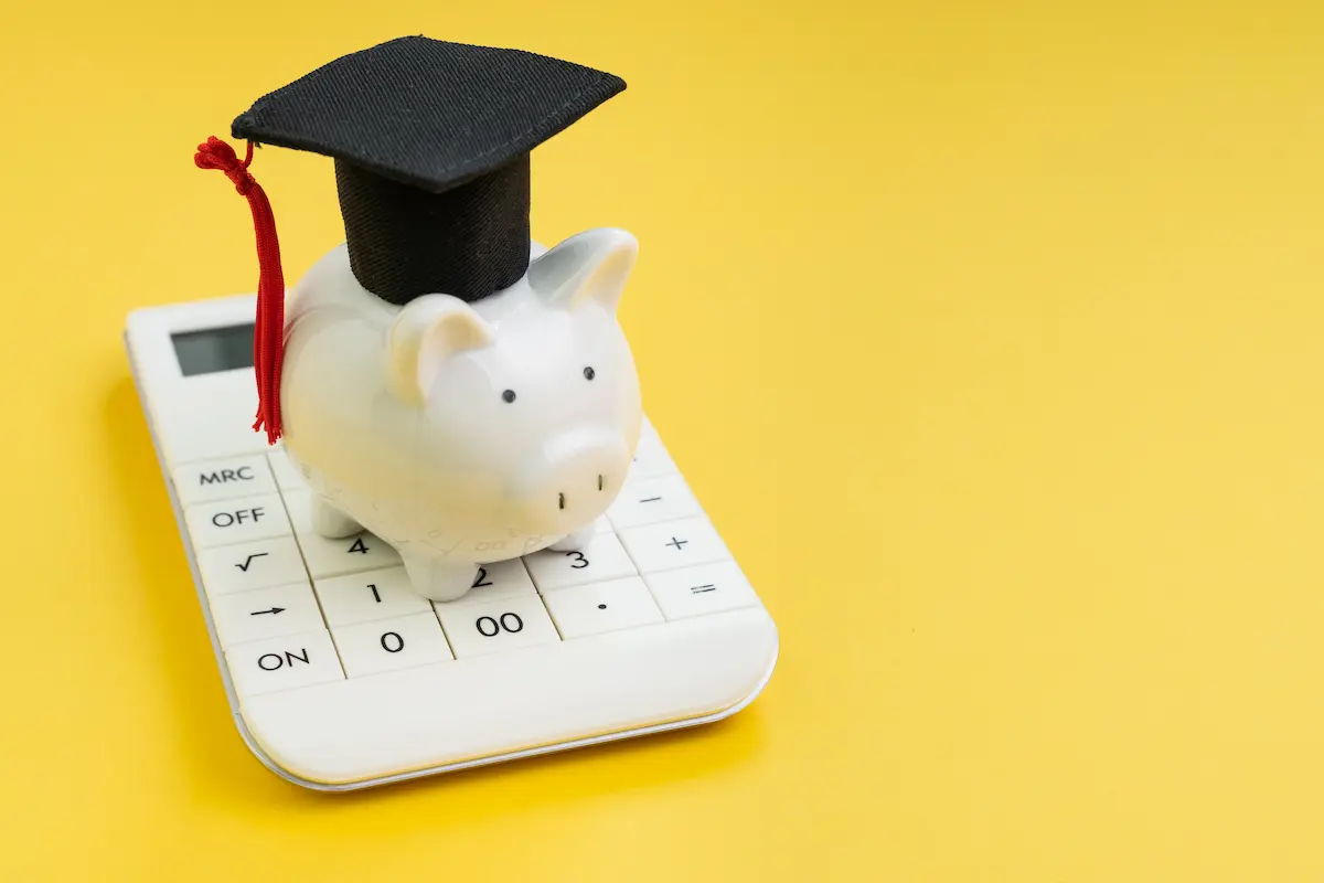 Educational hero image for the Student Loan Discharge Checker, showing student debt and bankruptcy review context.
